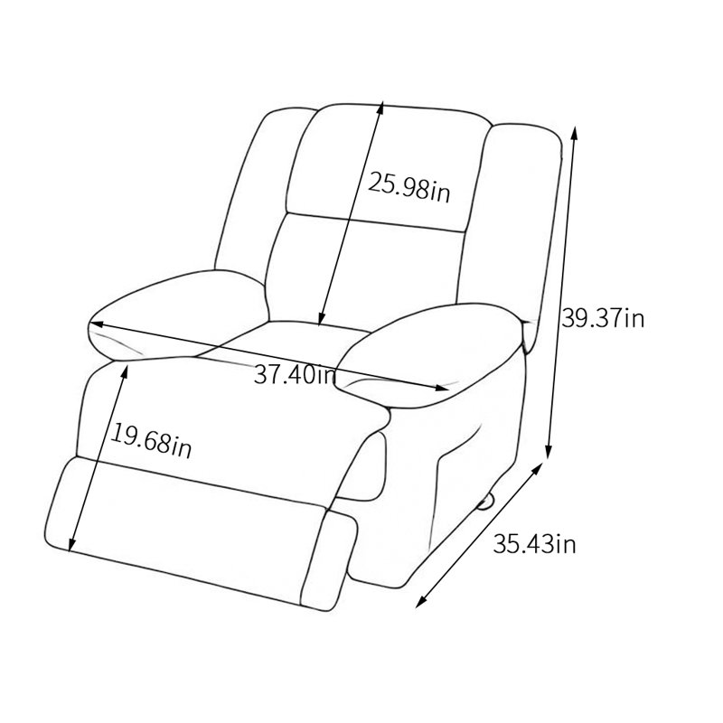 Fauteuil inclinable pivotant rembourré Tariya, Noir