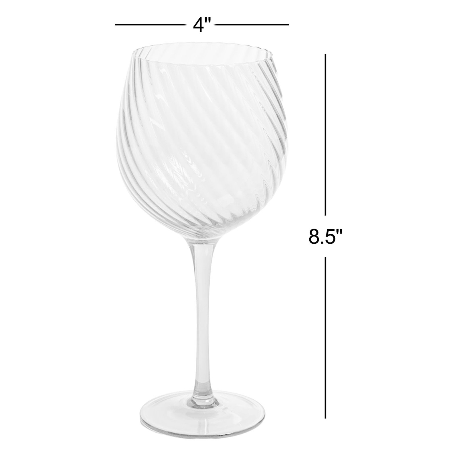 Sesto Optic Swirl Red Wine Glasses, Set of 6, Blue