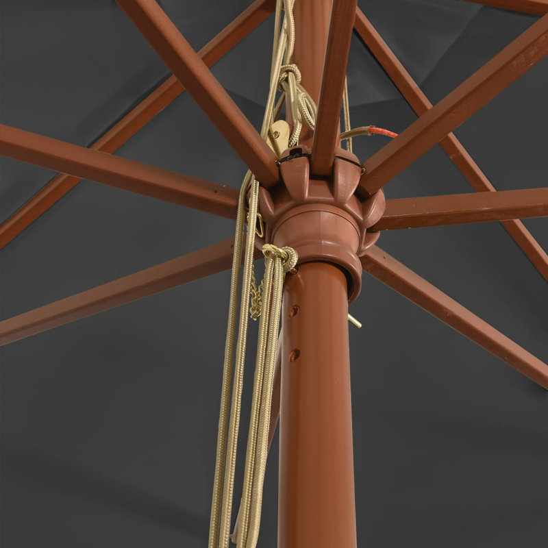Aslyn Market Parasol, 231cm H x 196cm W x 196cm D, Anthracite