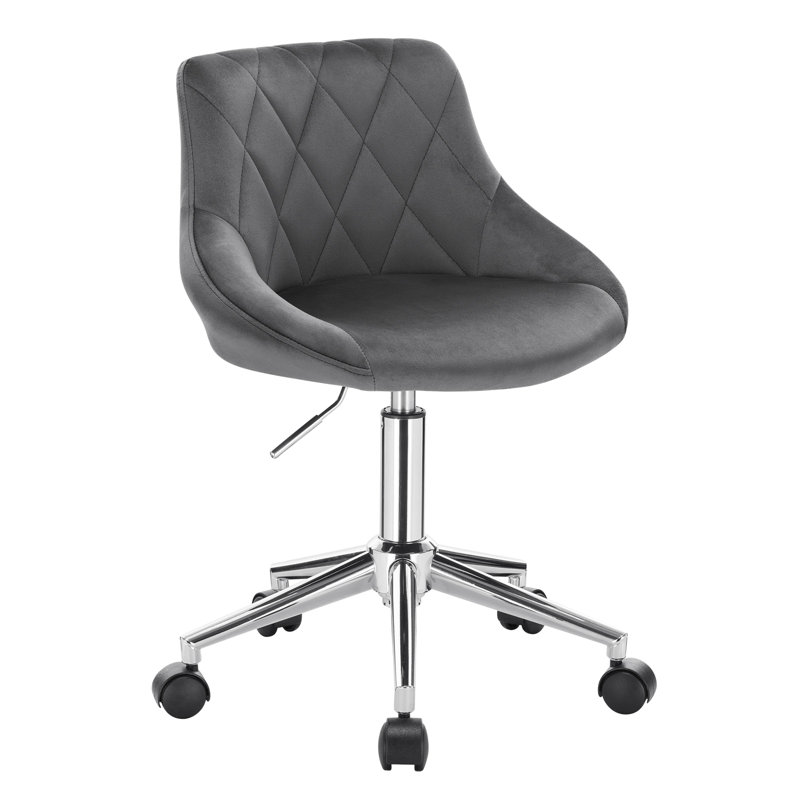 Wellsville Office Chair in Velvet, Dark Grey
