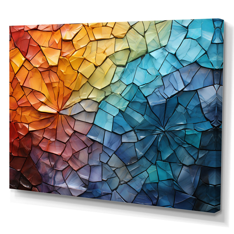 Garnicki Colorful Mosaic II - Abstract Collages, art mural, Toile tendue, H 24 po x l 32 po x P 1 po