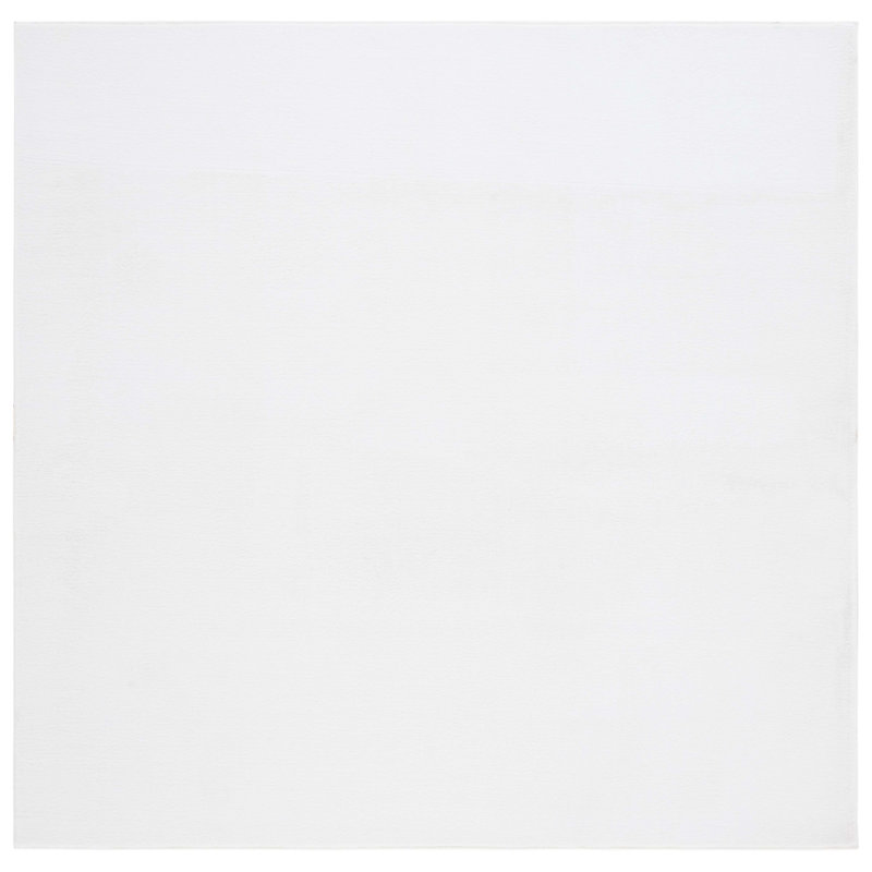 Ayane Faux Rabbit Fur Performance Machine Washable Solid Color Rug, Square 4'