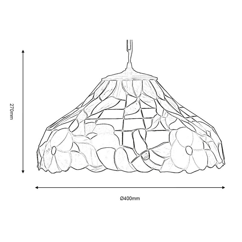 Peonies 1 - Light Dome Pendant, 21cm H x 40cm W x 40cm D