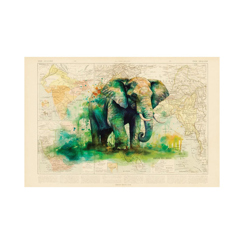 Elephant by TOMADEE - No Frame Gallery-Wrapped Canvas Giclée on Canvas, Wrapped Canvas, 20.32cm H x 30.48cm W