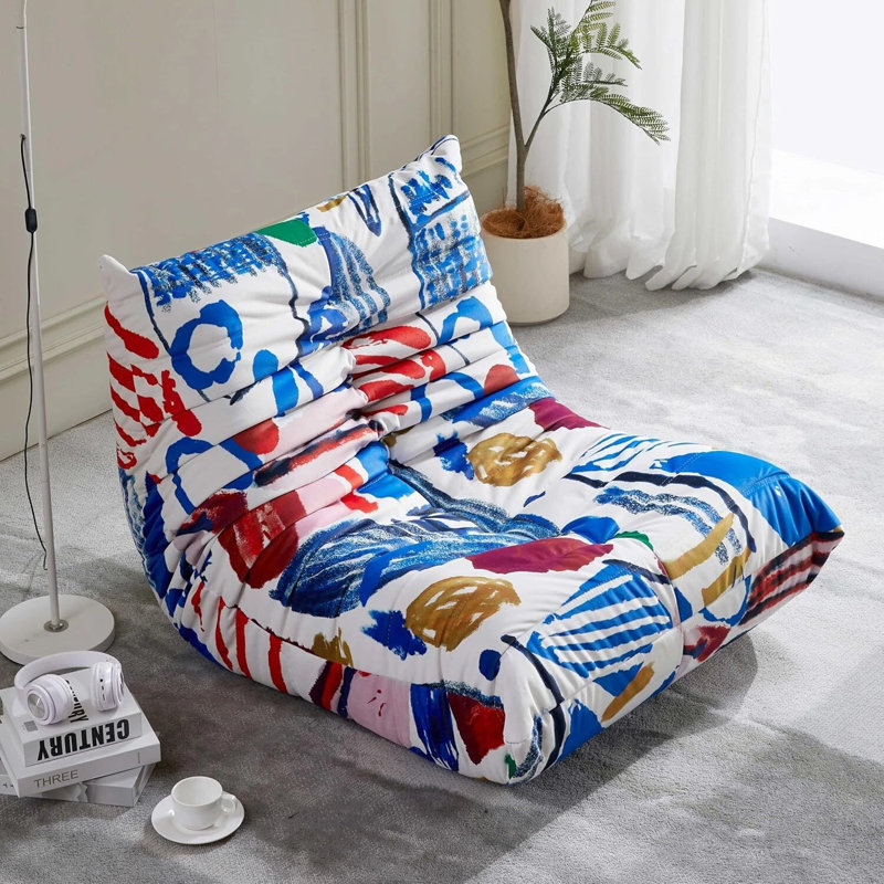 38" W Bean Bag Chair Sofa No-assembly Teddy Fabric Sofa Perfect For Bedroom, Study, Or Living Room, Various Colors Teddy