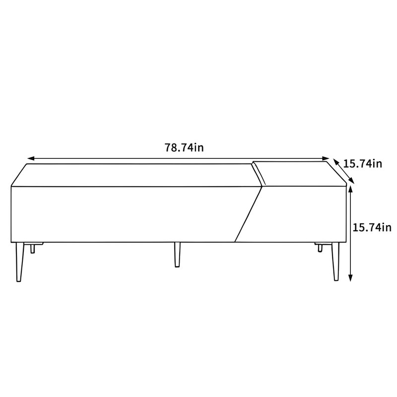 Modern Walnut TV Stand with Rounded Edge Storage