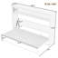 Lit escamotable simple avec tablettes, lit mural en métal pour enfants, pliable et peu encombrant, blanc