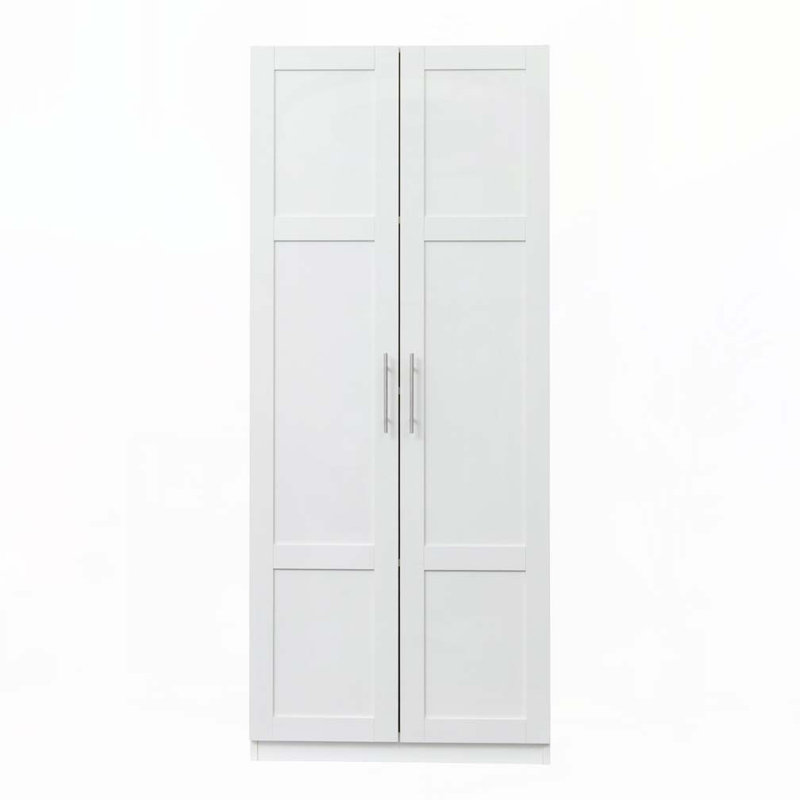 Armoire de cuisine avec 2 portes et 3 cloisons pour séparer 4 espaces de rangement, Blanc