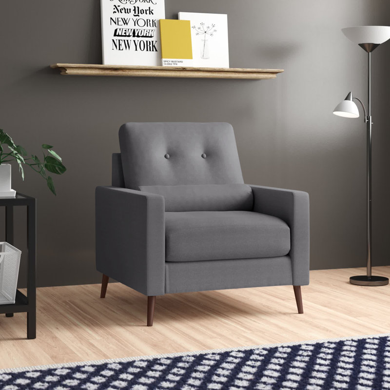 Espana Upholstered Armchair, Light Gray Polyester
