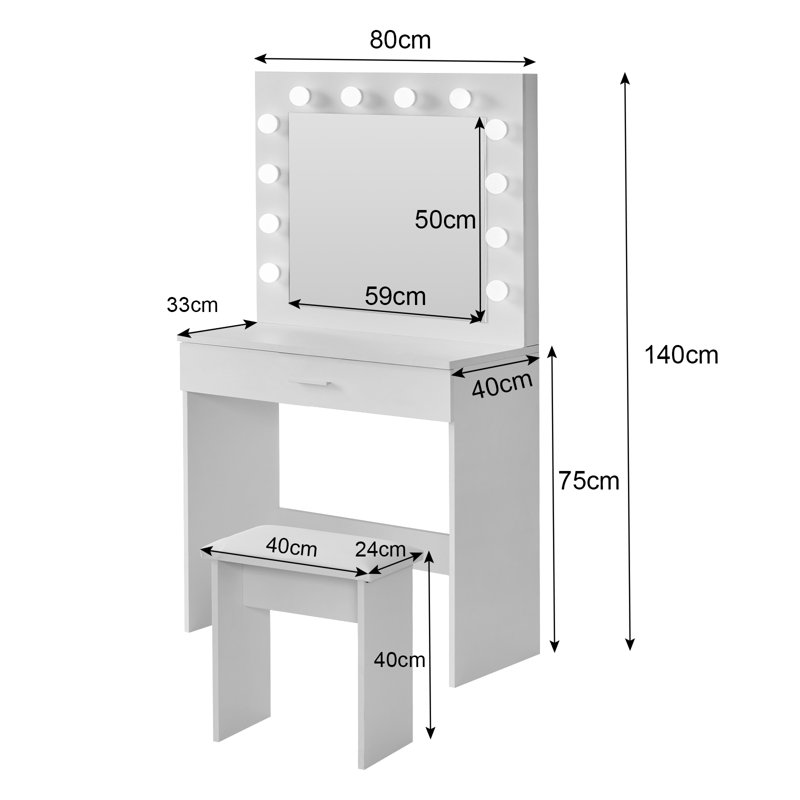 Llayla Dressing Table with Mirror