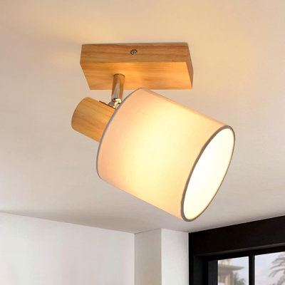 Ceiling light ceiling lamp hallway - ceiling spotlight modern wooden ceiling spot wall spotlight swiveling 350° E14 MAX.40W lamp for living room bedroom kitchen (without bulb)