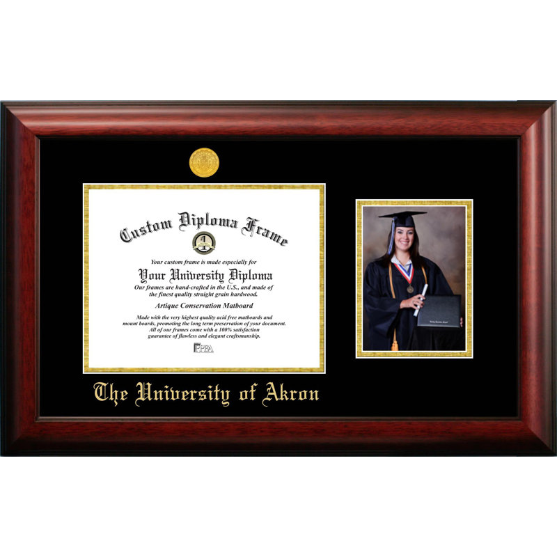University of Akron Embossed Diploma Picture Frame