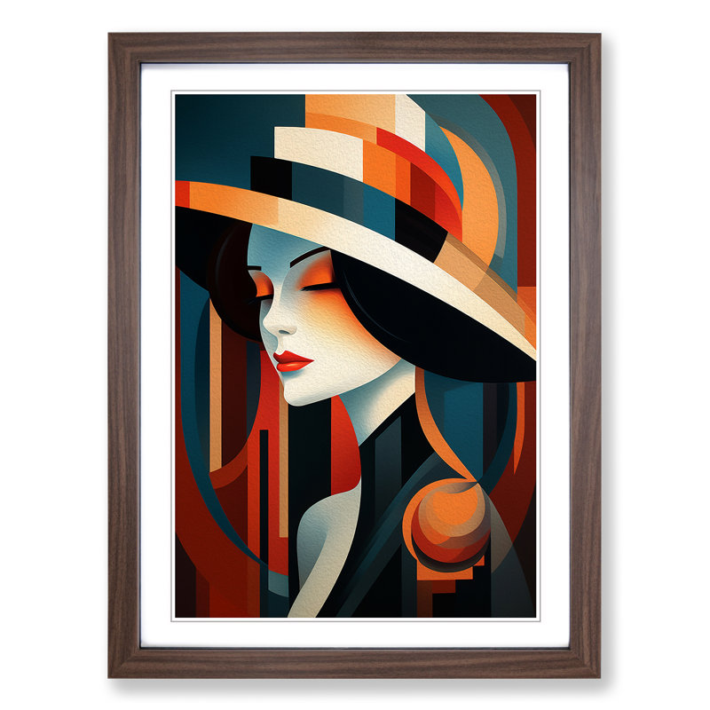 Single Picture Frame Print on Wood, 46cm H x 34cm W, Walnut Framed