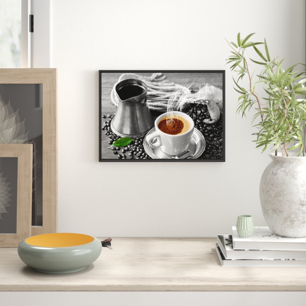 Gerahmtes Wandbild Kaffe mit Kännchen