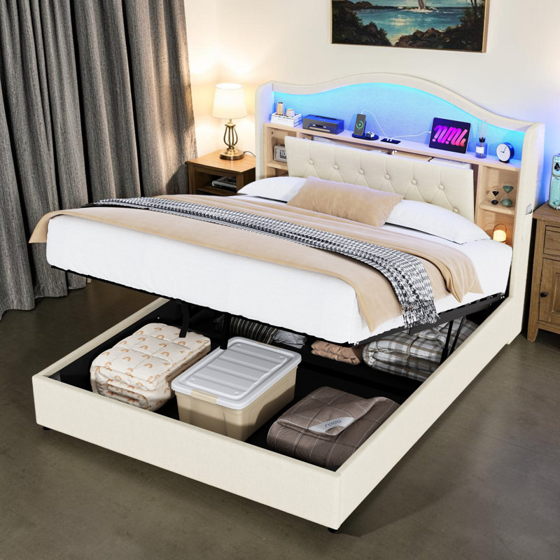 Cassello Upholstered Ottoman Bed, Double (4'6)
