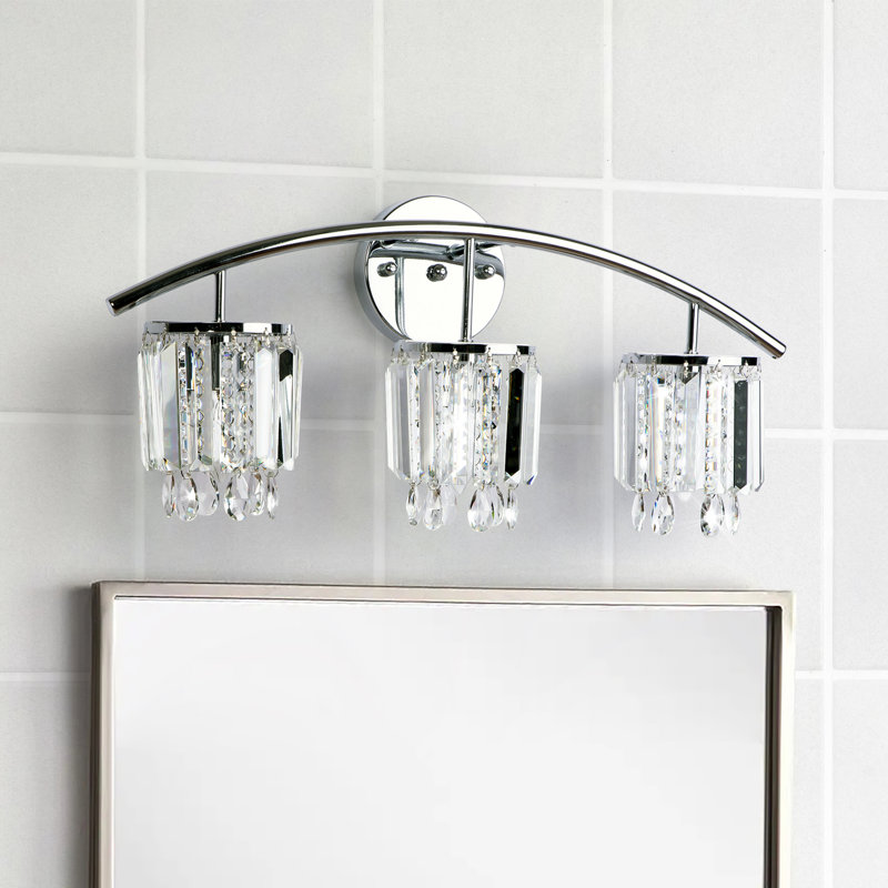Éclairage pour salle de bain 3 lumières en cristal Hallum H 11,3 po