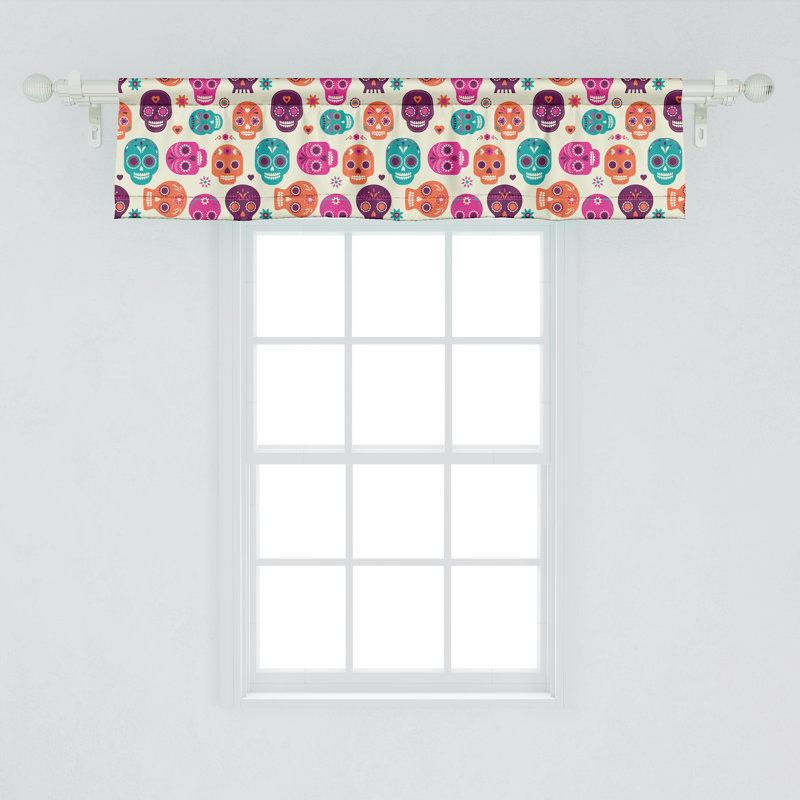 Multicolore cantonnière Ambesonne Sugar Skull, L 54 po x L 12 po