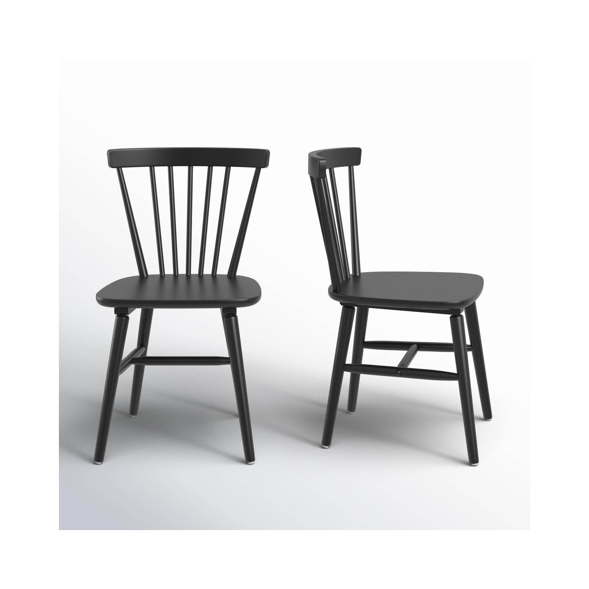 Antoya Solid Wood Dining Chair, Matte Black