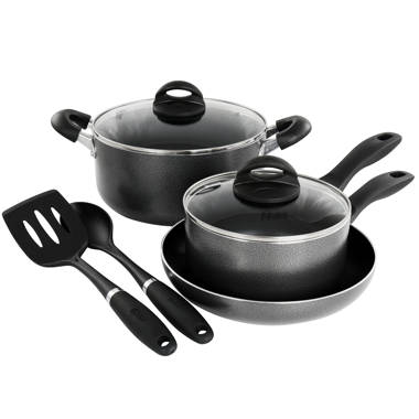 Oster Ridgewell 13 Piece Stainless Steel Belly Shape Cookware Set - Silver