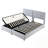 Platform Bed Upholstered Platform Bed Included Two Twin Size Beds, Hydraulic Storage Systems And Vertical Stripe Headboard-107402885
