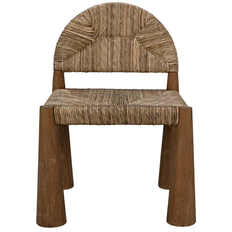 Teak and Seagrass Sculptural Accent Chair