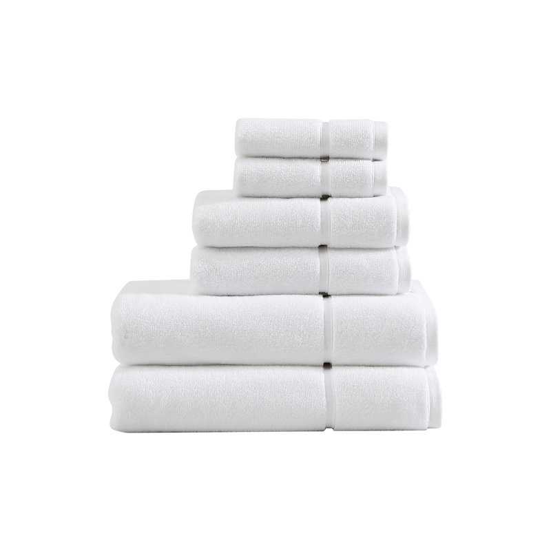 Bath Grey Vera Wang Modern Lux Solid Cotton 6 Piece Towel Set, White