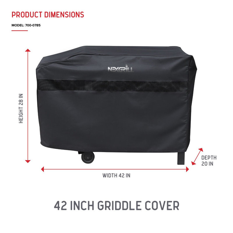 Nexgrill 42-Inch Griddle Cover, Heavy Duty Water Resistant Flat Top Grill Cover with Adjustable Strap and Air Vent, All-Season Outdoor Barbecue Griddle Protection – 700-0785