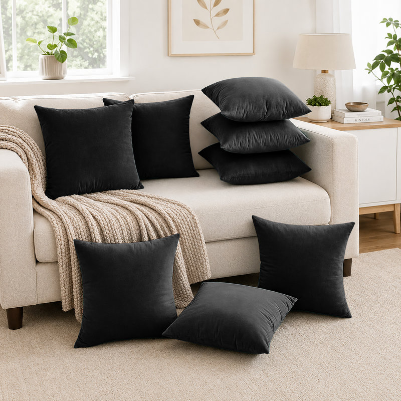 Aldino Square Cushion, Black