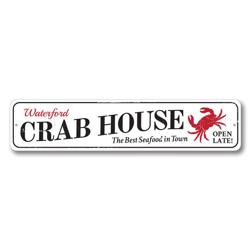 Plaque en aluminium Fresh Crabe, H 4 po x l 18 po x P 0,04 po