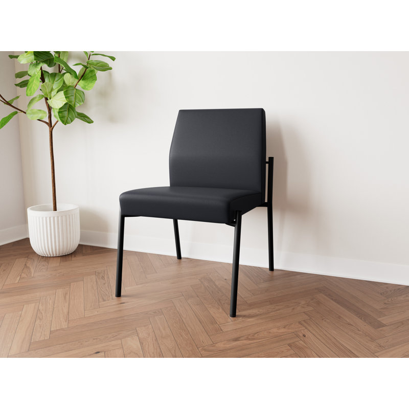 Lesro Chaise d'invité sans accoudoir Mystic, Noir, Noir Modena