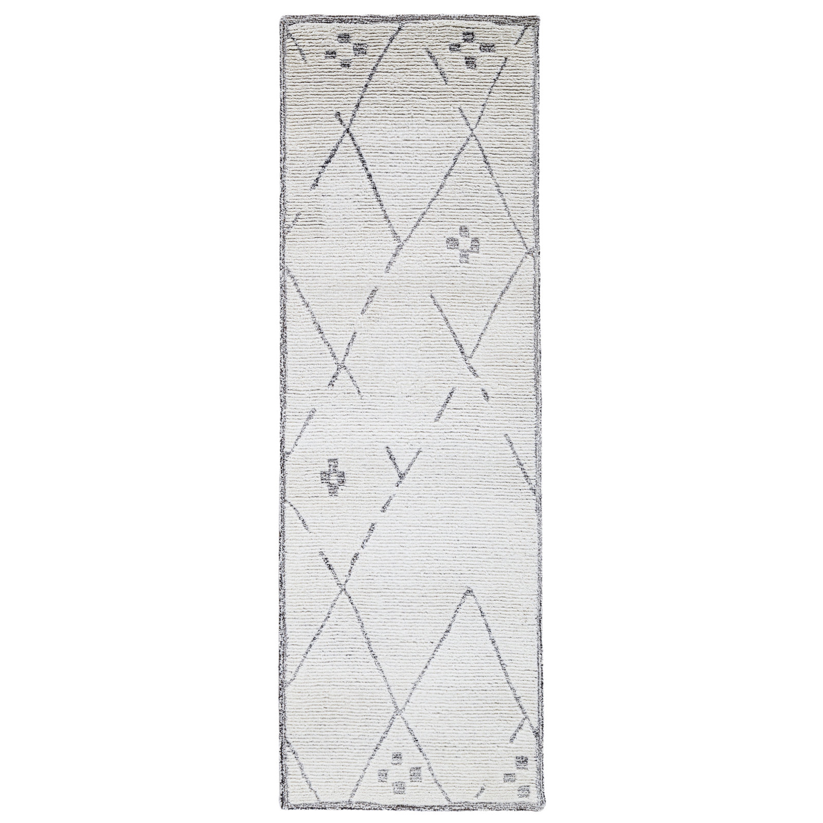 Carolan Hand Tufted Wool Gray Rug, Runner 2'6" x 8'