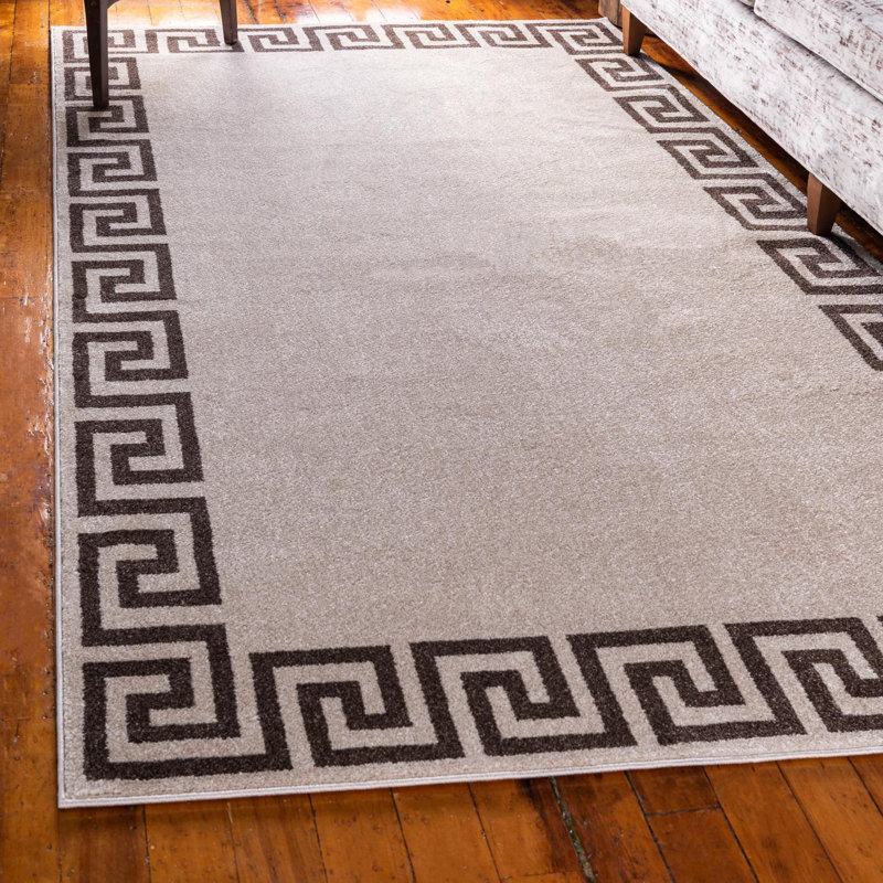 Tapis beige / noir Barreto, Rectangle 3 pi 3 po x 5 pi 3 po