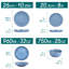 16 Pieces Dinnerware, Pocelain Round Plate, Dinner Plate, Dessert Plate, Soup Bowl And Bowl With Vertical Edge, Serve For 4 Person, Blue-116509639
