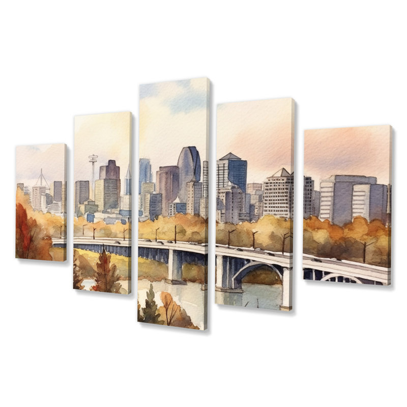 Hilda - Art mural canadien sur toile - 5 panneaux