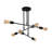 Industrial Black Chandelier, 6-Light Design, 29.5 x 29.5 x 19.7 inches | Durable Iron Body, Max 40W E27 Sockets | Elegant Solid Color, Perfect for Dining Room & Living Spaces | IP20 Rated, Stylish Home Lighting Solution