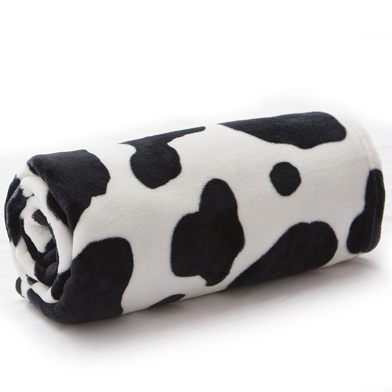 Jeté décoratif à imprimé vache, Noir et blanc 1, 60 po x 80 po