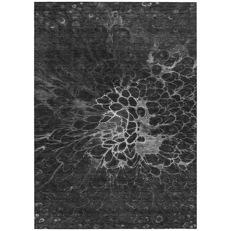 Cheire Washable Abstract Indoor / Outdoor Rug, Rectangle 8' x 10'