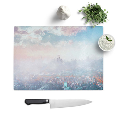 Tempered Glass The London Skyline in the Summer in Abstract Chopping Board