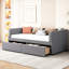 Lit de jour simple avec support pour le dos ergonomique et 2 tiroirs, tiroirs en velours gris chic-868987906