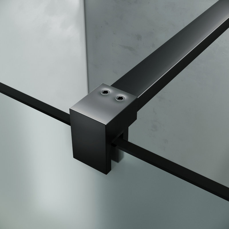Walk in Shower Enclosure With Full Frosted Easy Clean Safety Glass, 100", Black