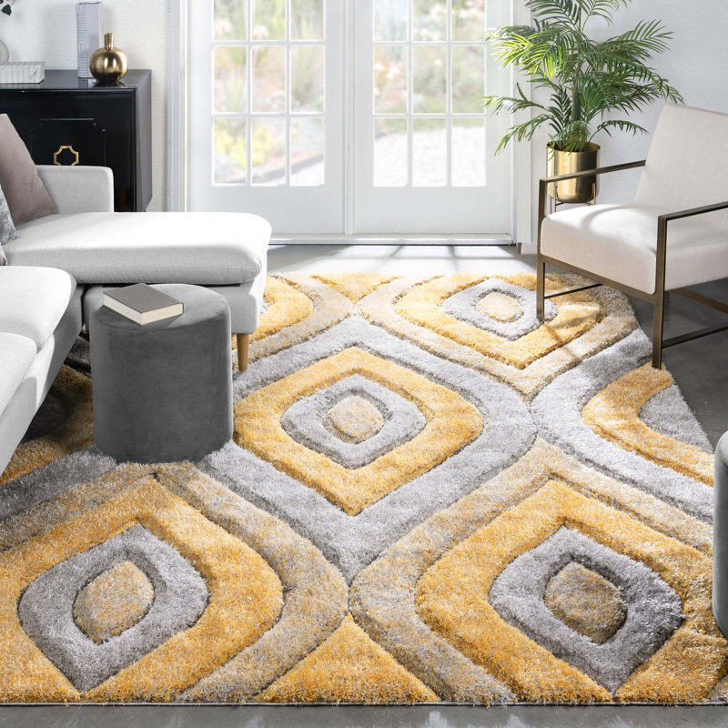 San Francisco Geometric Shag Area Rug, Rectangle 160 x 220cm