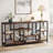 70.9" Extra Long Industrial Console Table, 3-Tier Sofa Table Behind Couch with Storage Shelves, Narrow Entryway Hallway Accent Table for Living Room, Rustic Brown