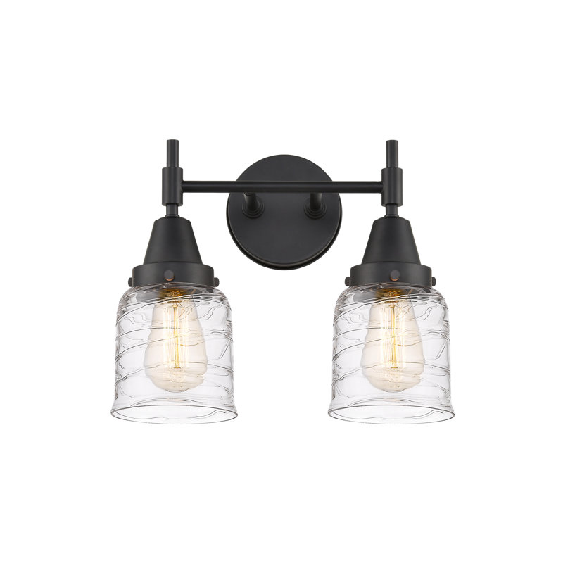 Éclairage de salle de bain à intensité variable 2 lumières Amede, Noir mat, Tourbillon déco