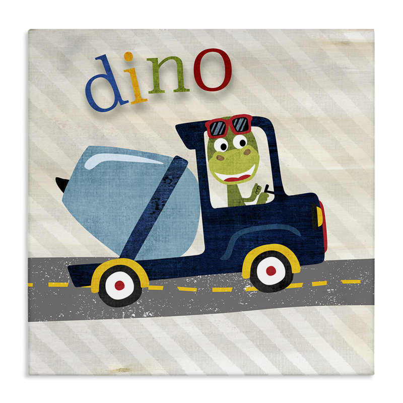 «Dino in Construction Truck», art mural par Susan Arnot, H 17 po x l 17 po
