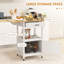 Chariot de cuisine pliable avec tiroir de rangement, armoire et tablette