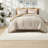 Piece Queen Bedding Sets, Cotton Blend Jacquard Comforter Set, Beige