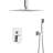 Dual Function Shower Head - 12 Inch With Hose And Ceiling Mounted Flange-118765679
