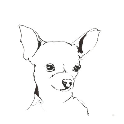 «Line Dog Chihuahua» par Chris Paschke, reproduction d'art sur toile tendue