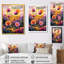 Fleurs mauves, paysage, soleil éclatant - botanique, art mural-1039787692-1039787682