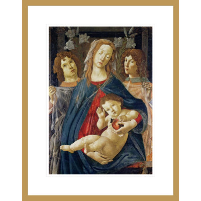 Vierge de la grenade (huile sur panneau) par Sandro Botticelli - Estampe numérique encadrée